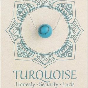 🔥🆕 Turquoise Stone Bead Silver Chain Necklace